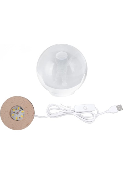 LED Işık ile 3D Kristal Top, LED Gece Lambası 3D Inter Oyma Süs Ev Dekorasyonu Için Gece Lambası Gece Lambası (Sarı) (Yurt Dışından)