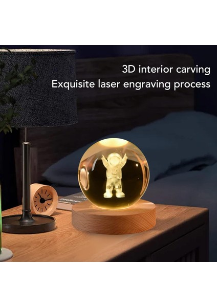 LED Işık ile 3D Kristal Top, LED Gece Lambası 3D Inter Oyma Süs Ev Dekorasyonu Için Gece Lambası Gece Lambası (Sarı) (Yurt Dışından) indirimleri