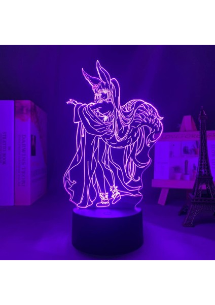 Granblue Fantasy Yuel Anime 3D Erkek Için Gece Lambası 16 Renk Kız Odası Dekoru Illusion LED Lamba USB Manga Granblue Fantasy Yuel Şekil Uygun Çocuk Hayranları Yılbaşı Hediyeleri (Yurt Dışından)
