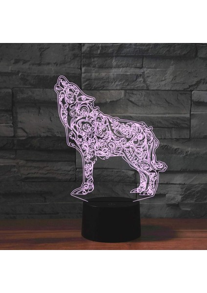 Çocuklar Için Gece Lambası 3D Kurt LED Lamba Uzaktan Kumandalı 16 Renk Değiştirme Noel Doğum Günü Hediyesi Çocuk Için (Yurt Dışından) fırsatları