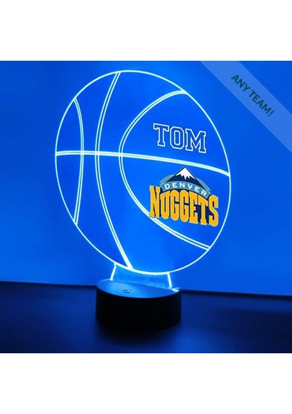 Basketbol Sporları Gece Işığı Masa Masa Lambası Spor Kaskı LED El Yapımı Uzaktan Kumandalı Kişiselleştirilmiş Büyük Hediye (Dv Nuggets) (Yurt Dışından)