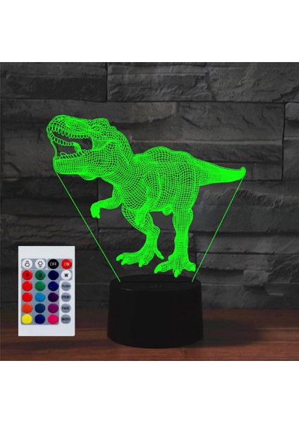Çocuklar Için Gece Lambası 3D Dinozor LED Lamba Uzaktan Kumanda ile 16 Renk Değiştirme Noel Doğum Günü Hediyesi Çocuk Için (Yurt Dışından)