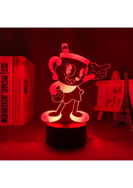 Oyun LED Gece Lambası Bayan Kadeh Cuphead Çocuklar Için Yatak Odası Dekorasyon Gece Lambası Doğum Günü Hediyesi Odası Dekor 3D Lamba (Yurt Dışından) fiyatları