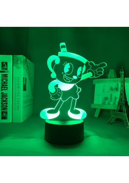 Oyun LED Gece Lambası Bayan Kadeh Cuphead Çocuklar Için Yatak Odası Dekorasyon Gece Lambası Doğum Günü Hediyesi Odası Dekor 3D Lamba (Yurt Dışından) fırsatları