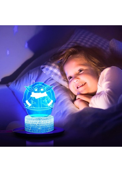 Çocuklar Için 3D Bebek Illusion Gece Lambası, Çocuklar ve Hayranlar Için En Iyi Hediye Olarak 3 Desen ve 16 Renk Yıldız Değişimi Dekor Gece Lambası (Yurt Dışından)