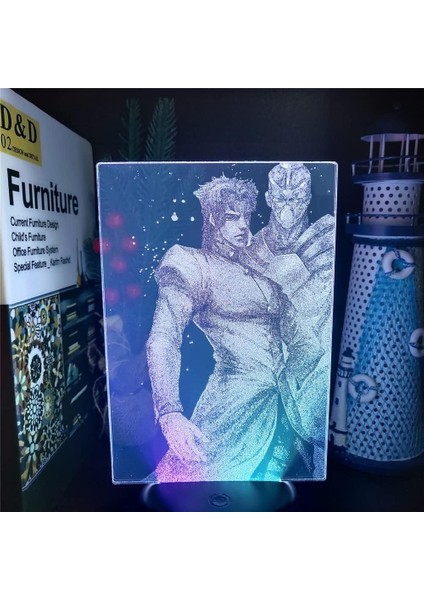 Jojo Tuhaf Macera Anime 3D Erkek Için Gece Lambası 16 Renk Kız Odası Dekoru Illusion LED Lamba USB Manga Jojo Figürü Uygun Çocuk Hayranları Noel Hediyeleri (Jojo Bizarre Adventure 2) (Yurt Dışından)