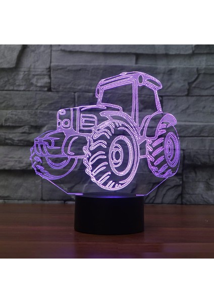 Çocuklar Için Gece Lambası 3D Traktör LED Lamba Uzaktan Kumandalı 16 Renk Değiştirme Noel Doğum Günü Hediyesi Çocuk Için (Yurt Dışından)