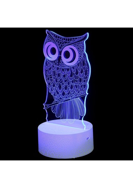 Baykuş Gece Lambası 3D Baykuş Lambası Masa Danışma Optik Illusion Lambaları 16 Renk Değişimi Gece Lambası Yatak Odası Dekorasyon Oyuncaklar Anneler Günü Hediyesi (Yurt Dışından)