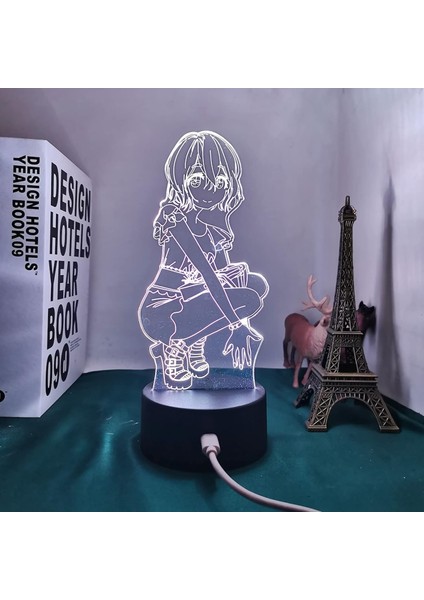 Anime 3D Lamba Kanojo Okarishimasu Mami Nanami Için Yatak Odası Dekoru Gece Lambası Doğum Günü Hediyesi Manga Bir Kız Arkadaşı Kiralama LED Gece Lambası (Yurt Dışından)