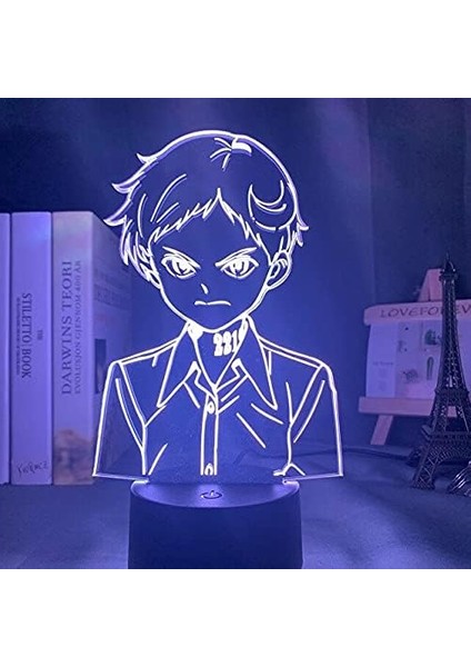 Anime Hayranları Için Vaat Edilen Neverlanded 3D Nightlight 16 Renk Dekor Illusion Uzaktan Kumandalı LED Lamba, Manga Emma Figürü Noel Hediyesi Oyuncaklar Çocuklar/erkekler (Norman1) (Yurt Dışından)