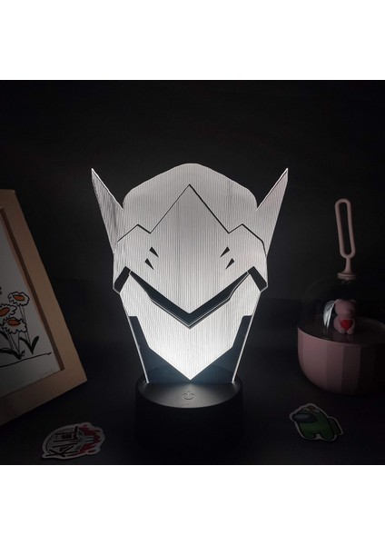 Overwatches Ow 3D Oğlan Için Gece Işığı 16 Renk Kız Odası Dekoru Illusion LED Lamba USB Overwatches Ow Figure Uygun Çocuklar Fanlar Yılbaşı Hediyeleri (Siyah Lamba) (Yurt Dışından)
