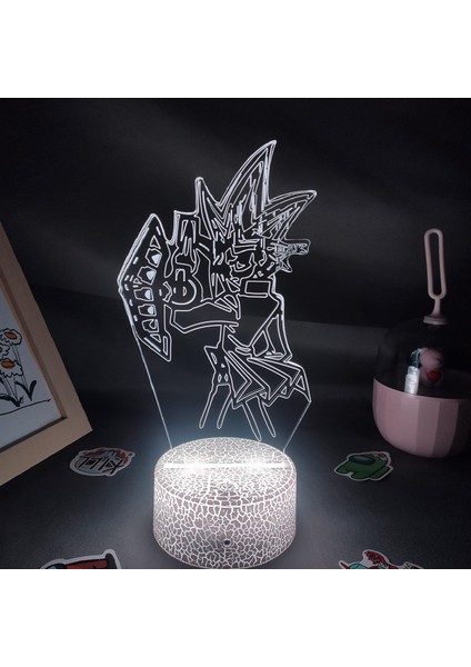 Yu Gi Oh Anime 3D Erkek Için Gece Lambası 16 Renk Kız Odası Dekoru Illusion LED Lamba USB Manga Yu Gi Oh Şekil Uygun Çocuk Hayranları Noel Hediyeleri (Lav Lambası) (Yurt Dışından)