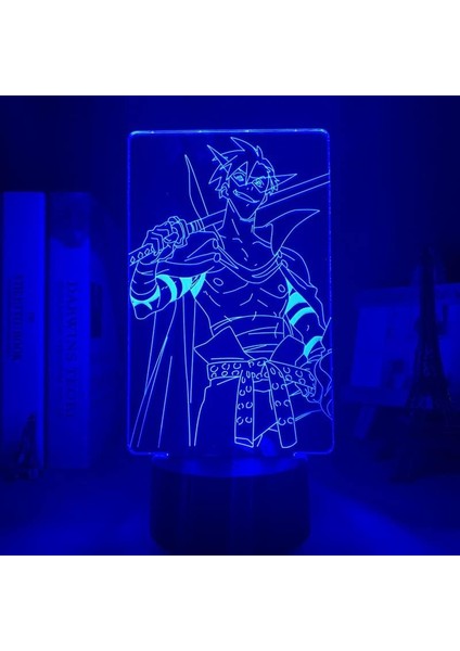 Tengen Toppa Gürren Lagann Kamina LED Gece Lambası Yatak Odası Dekoru Için Renkli Gece Lambası Anime Hediye 3D Lamba Kamina Gürren Lagann (Yurt Dışından)