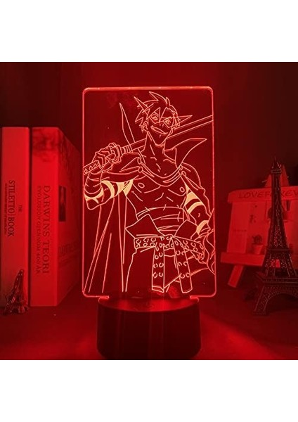 Tengen Toppa Gürren Lagann Kamina LED Gece Lambası Yatak Odası Dekoru Için Renkli Gece Lambası Anime Hediye 3D Lamba Kamina Gürren Lagann (Yurt Dışından)