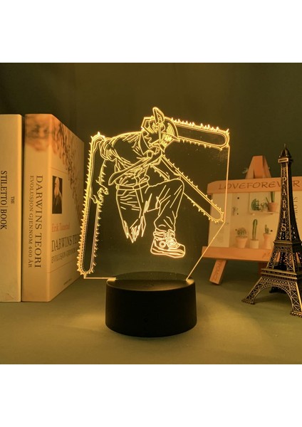 3D LED Lamba Anime Testere Adam Yatak Odası Dekorasyon Gece Lambası Çocuklar Için Doğum Günü Hediyesi Manga Testere Adam LED Gece Lambası Başucu (Yurt Dışından)