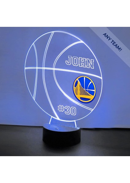 Basketbol Sporları Gece Işığı Masa Masa Lambası Spor Kaskı LED El Yapımı Uzaktan Kumandalı Kişiselleştirilmiş Büyük Hediye (Gs Warriors) (Yurt Dışından)