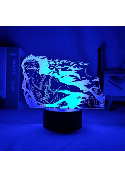 Kurokos Basketbol Anime 3D Erkek Için Gece Lambası 16 Renk Kız Odası Dekor Illusion LED Lamba USB Manga Daiki Aomine Şekil Uygun Çocuklar Hayranlar Noel Hediyeleri (Yurt Dışından)