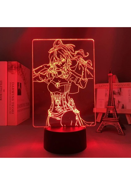 Oyun Genshin Darbe Jean Şekil LED Lamba 3D Gece Işığı Anime Aşıklar Hediye Işık LED Gece Lambaları Çocuklar Için Yatak Odası Dekorasyonu Çocuk Doğum Günü Hediyesi Noel Hediyesi (Yurt Dışından)