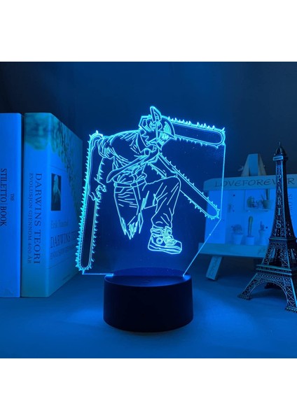 Testere Adam Anime 3D Gece Lambası Boy Için 16 Renkler Kız Odası Dekor Illusion LED Lamba USB Manga Pochita Şekil Uygun Çocuklar Fanlar Noel Hediyeleri (Yurt Dışından) fırsatları