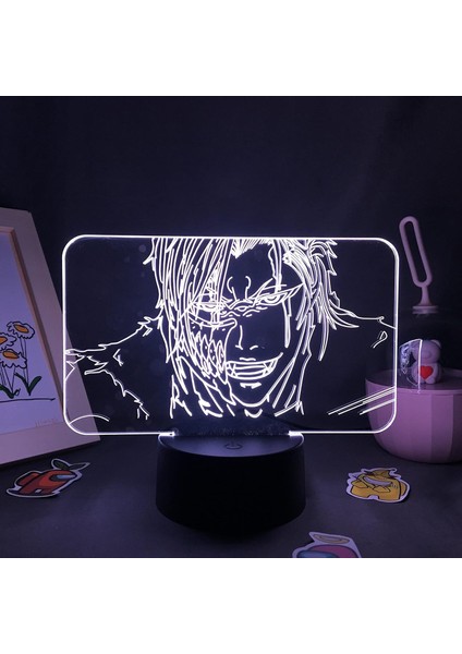 Bleaoh Anime 3D Erkek Için Gece Lambası 16 Renkler Kız Odası Dekor Illusion LED Lamba USB Manga Grimmjow Jaegerjaquez Şekil Uygun Çocuklar Hayranlar Noel Hediyeleri (Siyah Lamba) (Yurt Dışından)
