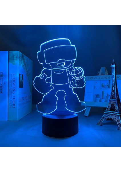 Oyun Cuma Gecesi Hayranları Için Funkined 3D Gece Lambası 16 Renk Dekor Illusion Uzaktan Kumandalı LED Lamba, Oyun Cuma Gecesi Funkin Şekil Noel Hediyesi Oyuncaklar Çocuklar/erkekler (Yurt Dışından)