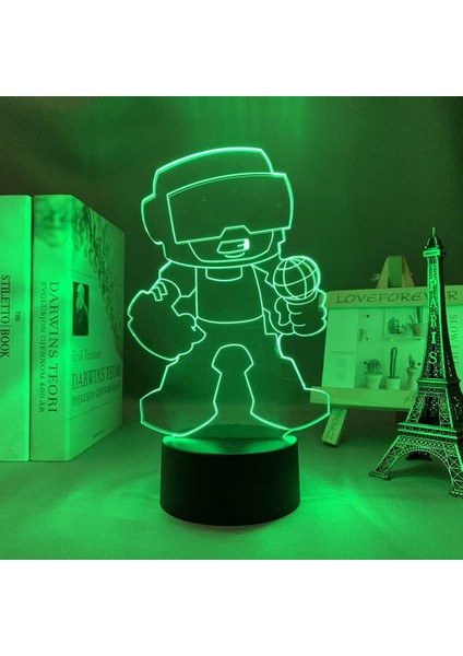 Oyun Cuma Gecesi Hayranları Için Funkined 3D Gece Lambası 16 Renk Dekor Illusion Uzaktan Kumandalı LED Lamba, Oyun Cuma Gecesi Funkin Şekil Noel Hediyesi Oyuncaklar Çocuklar/erkekler (Yurt Dışından)