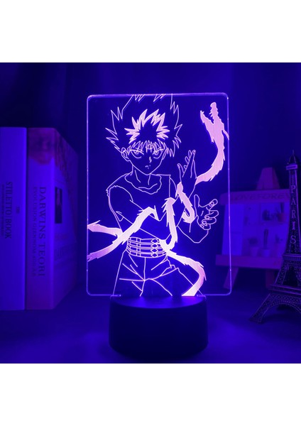Anime LED Işık Yu Yu Hakusho Hiei Gece Lambası Yatak Odası Dekoru Için Gece Lambası Manga Doğum Günü Hediyesi Odası LED Gece Lambası 3D (Yurt Dışından)