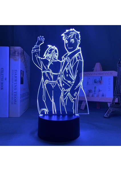 Hayranları Için Anime Fullmetal Alchemisted 3D Nightlight 16 Renk Dekor Illusion Uzaktan Kumandalı LED Lamba, Manga Fullmetal Alchemist Şekil Noel Hediyesi Oyuncaklar Çocuklar/erkekler (Yurt Dışından) modelleri