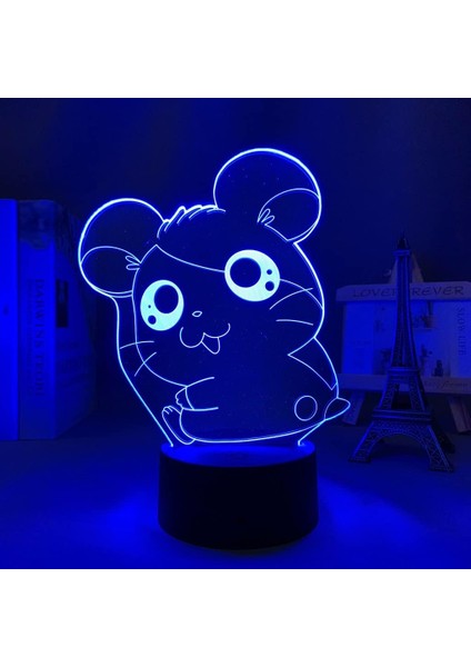 Trotting Hamtaro Anime 3D Gece Lambası Erkek Için 16 Renk Kız Odası Dekoru Illusion LED Lamba USB Manga Trotting Hamtaro Figürü Uygun Çocuklar Hayranlar Yılbaşı Hediyeleri (Yurt Dışından)
