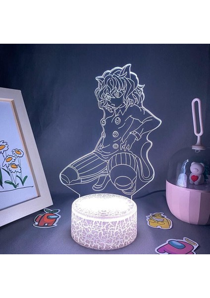 Hunten x Hunten Anime 3D Erkek Için Gece Lambası 16 Renk Kız Odası Dekoru Illusion LED Lamba USB Manga Kontrol Figürü Uygun Çocuk Hayranları Noel Hediyeleri (Lav Lambası) (Yurt Dışından)