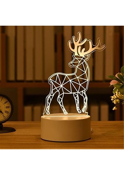 3D Gece Lambası Renkli Işık Başucu Dekorasyon Işığı 3D Işık Akrilik LED Gece Lambası Işığı Noel Dekorasyonu Ev Yatak Odası Doğum Günü Dekorasyonu Düğün Noel Dekorasyonu (Yurt Dışından) fiyatları