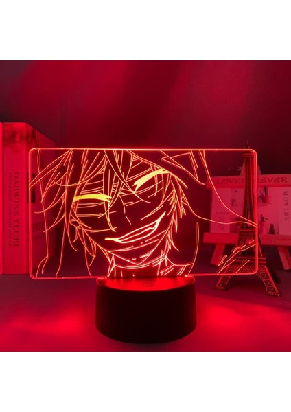 Angels Of Death Anime 3D Boy Için Gece Işığı 16 Renk Kız Odası Dekor Illusion LED Lamba USB Manga Ölüm Melekleri Şekil Uygun Çocuklar Hayranlar Yılbaşı Hediyeleri (Yurt Dışından)