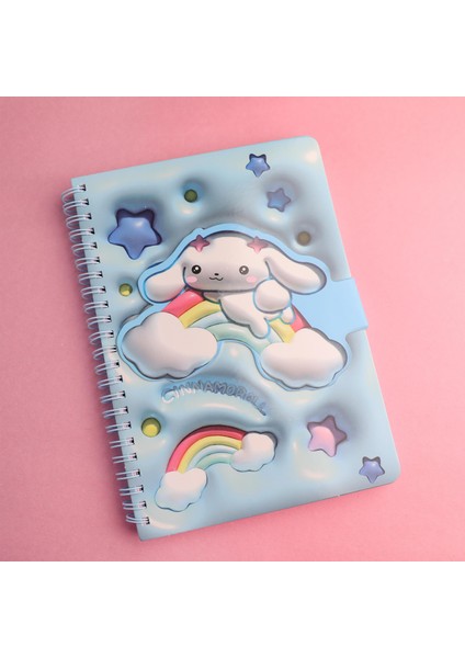 Sanrio Cinnamaroll Mıknatıs Kapaklı 3D A5 Boyu Defte