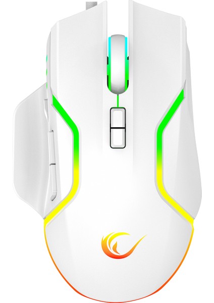 Miracle M2 USB Beyaz 8 Tuşlu Rgb 7200DPI Gaming Oyuncu Mouse