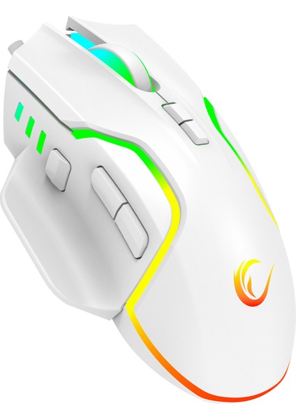 Miracle M2 USB Beyaz 8 Tuşlu Rgb 7200DPI Gaming Oyuncu Mouse