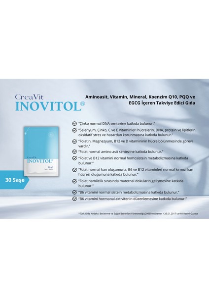 Inovitol Aminoasit,vitamin, Mineral KOENZIMQ10 30 Saşe