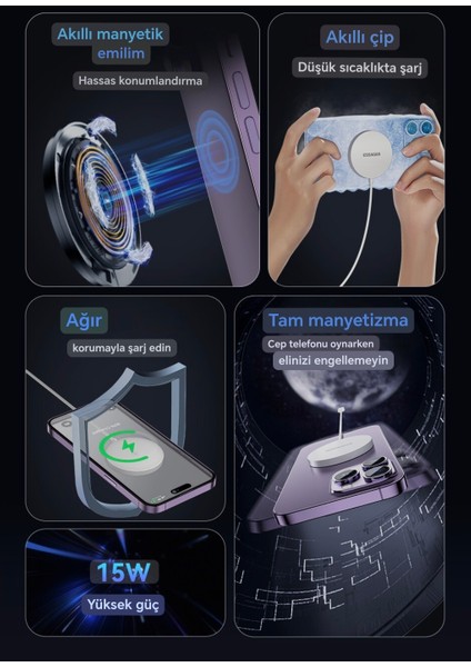 15W Hızlı Magsafe Manyetik Kablosuz Şarj Cihazı CE/FC/ROHS Lisanslı