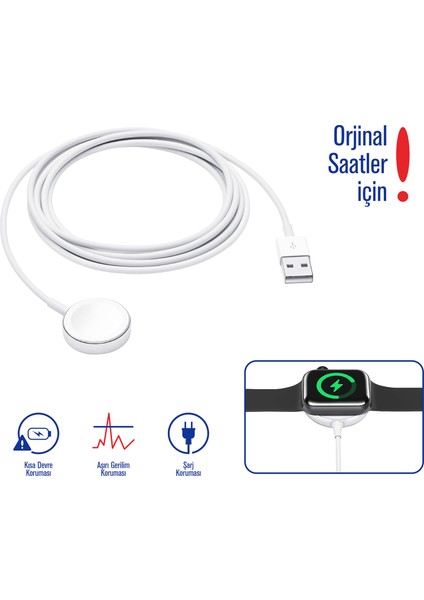 Apple Watch Sarj Aleti Akıllı Saat Şarjı USB Manyetik Hızlı Tüm Apple Watch Uyumludur