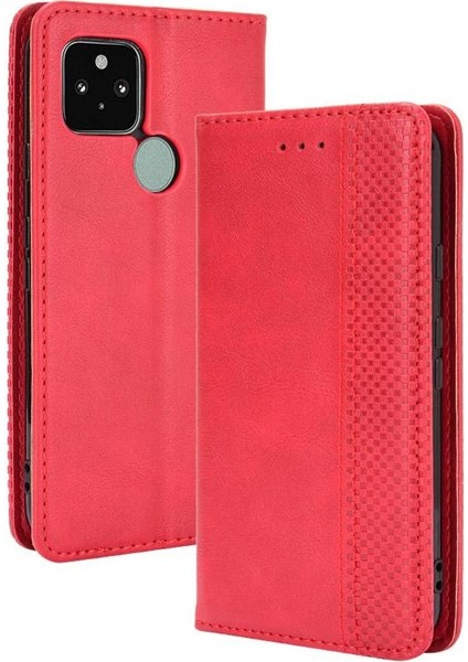 Google Piksel 5 Pu Deri Cüzdan Manyetik Kapatma Için Telefon Kılıfı (Yurt Dışından)