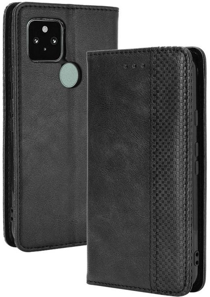 Google Piksel 5 Pu Deri Cüzdan Manyetik Kapatma Için Telefon Kılıfı (Yurt Dışından)