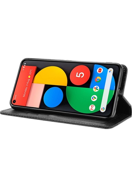 Google Piksel 5 Pu Deri Cüzdan Manyetik Kapatma Için Telefon Kılıfı (Yurt Dışından)