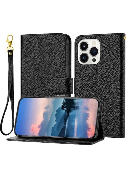 Iphone 13 Için Pro Max Cüzdan Pu Deri Kart Yuvaları Tutucu Litch Telefon Kılıfı (Yurt Dışından)
