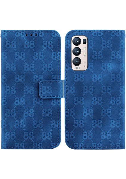 Oppo Phone 5 Pro Artı Cüzdan Kapak Için Çift 8 Kabartmalı Pu Kart Telefon Kılıfı (Yurt Dışından)