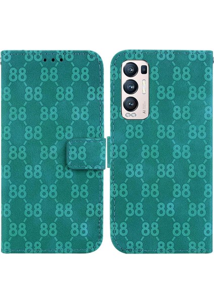 Oppo Phone 5 Pro Artı Cüzdan Kapak Için Çift 8 Kabartmalı Pu Kart Telefon Kılıfı (Yurt Dışından)