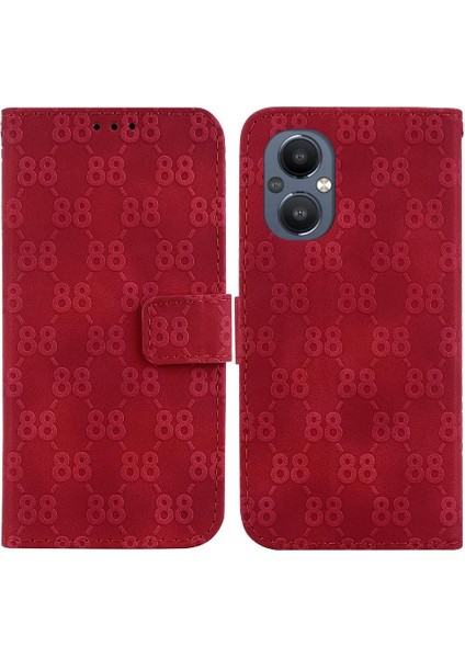 Bdt Boutique Oneplus Nord N20 5g Çift 8 Kabartmalı Kickstand Pu Deri Için Telefon Kılıfı (Yurt Dışından)