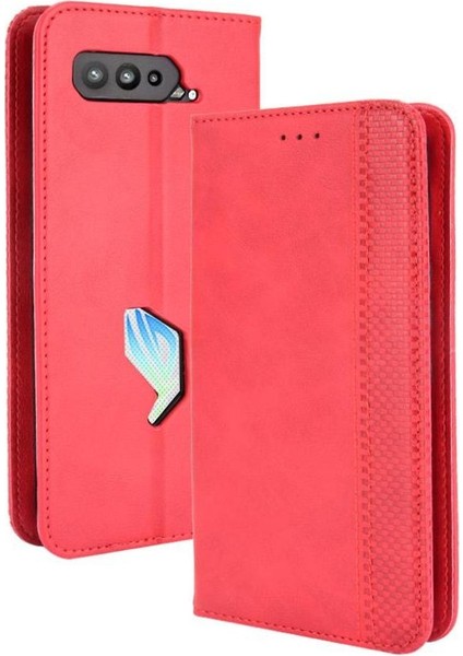 Asus Rog Telefon 5 Manyetik Kapatma Pu Deri Cüzdan Için Telefon Kılıfı (Yurt Dışından)