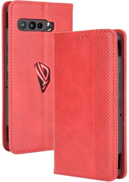 Asus Rog Telefon 3 Manyetik Kapatma Pu Deri Cüzdan Için Telefon Kılıfı (Yurt Dışından)