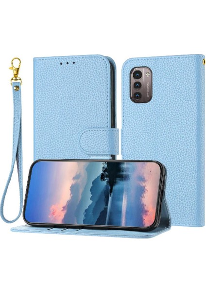 Bdt Boutique Nokia Nokia Için /G21 Pu Deri Flip Folio Kart Yuvaları Tutucu Litch Telefon Kılıfı (Yurt Dışından)