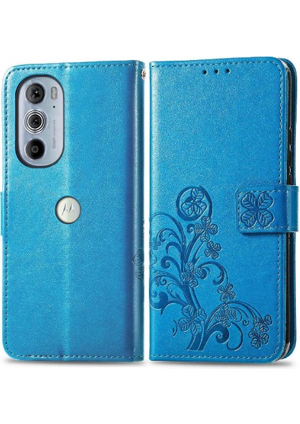 Motorola Moto Kenar 30 Pro Flip Kapak Için Zarif Iş Dört Yaprak Telefon Kılıfı (Yurt Dışından)