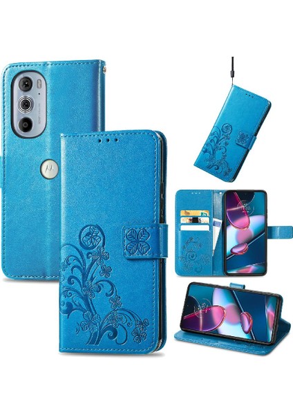 Motorola Moto Kenar 30 Pro Flip Kapak Için Zarif Iş Dört Yaprak Telefon Kılıfı (Yurt Dışından) modelleri